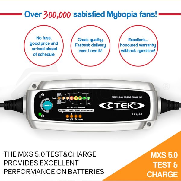 CTEK MXS 5.0 Test and Charge Battery Charger 12V 5Amp Deep Cycle AGM Bumper Case - Image 2