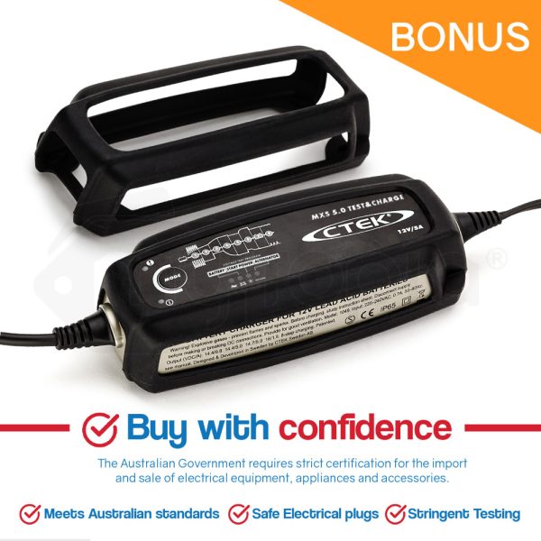 CTEK MXS 5.0 Test and Charge Battery Charger 12V 5Amp Deep Cycle AGM Bumper Case - Image 6
