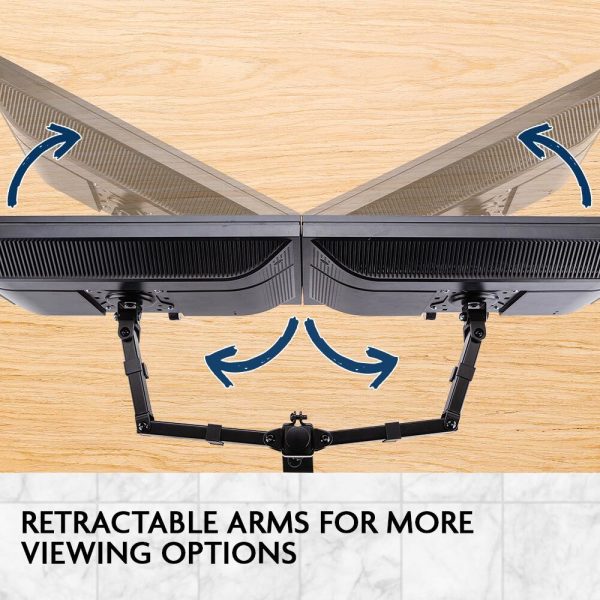 FORTIA Desk Monitor Stand 2 Arm - Dual Computer Holder Screen Riser Bracket - Image 2