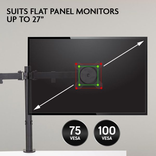 FORTIA Desk Monitor Stand 2 Arm - Dual Computer Holder Screen Riser Bracket - Image 4