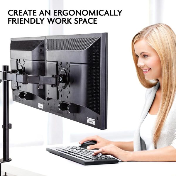 FORTIA Desk Monitor Stand 2 Arm - Dual Computer Holder Screen Riser Bracket - Image 8