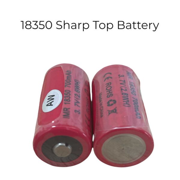 2x AW IMR 18350 Rechargeable Batteries -  700mAh 3.7V Lithium Li-ion Battery - Image 2