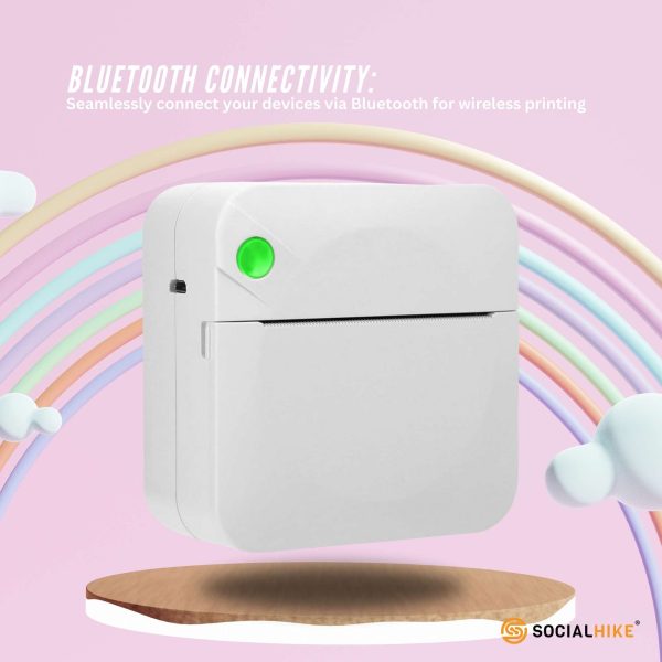 Portable Mini Printer White - Inkless Bluetooth Phone Pocket Thermal Printing - Image 3