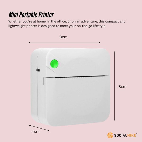 Portable Mini Printer White - Inkless Bluetooth Phone Pocket Thermal Printing - Image 6