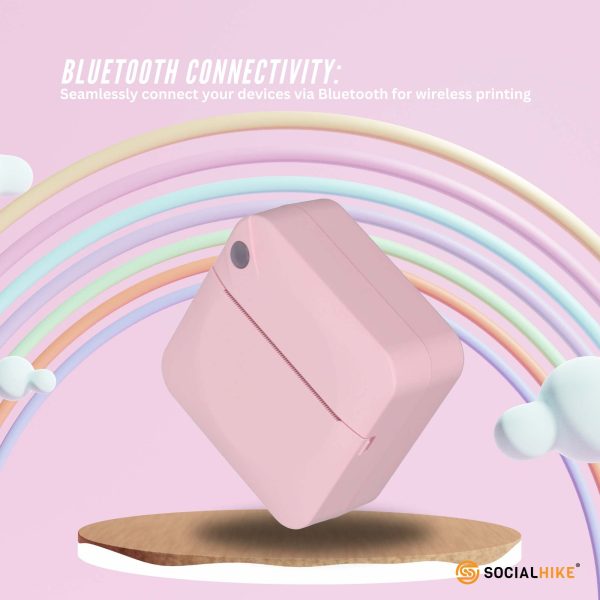 Portable Mini Printer Pink - Inkless Bluetooth Phone Pocket Thermal Printing - Image 7