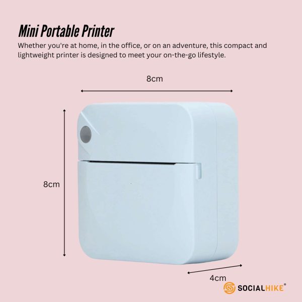 Portable Mini Printer Blue - Inkless Bluetooth Phone Pocket Thermal Printing - Image 3