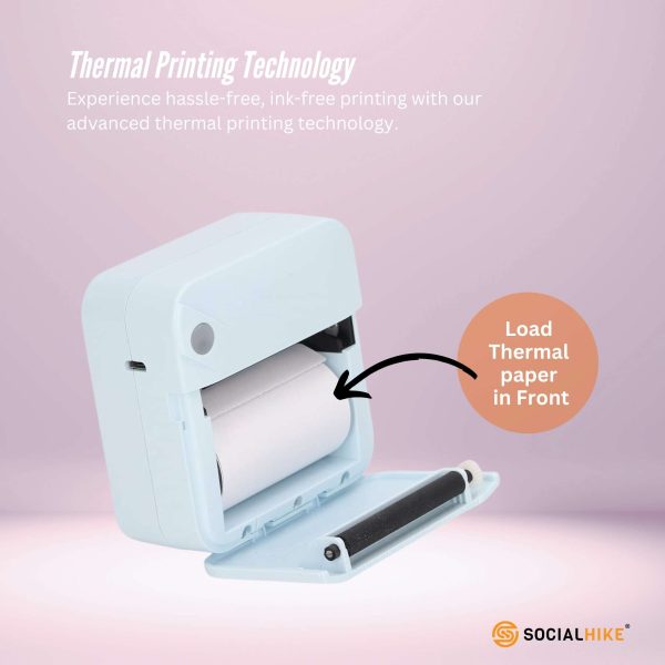 Portable Mini Printer Blue - Inkless Bluetooth Phone Pocket Thermal Printing - Image 4