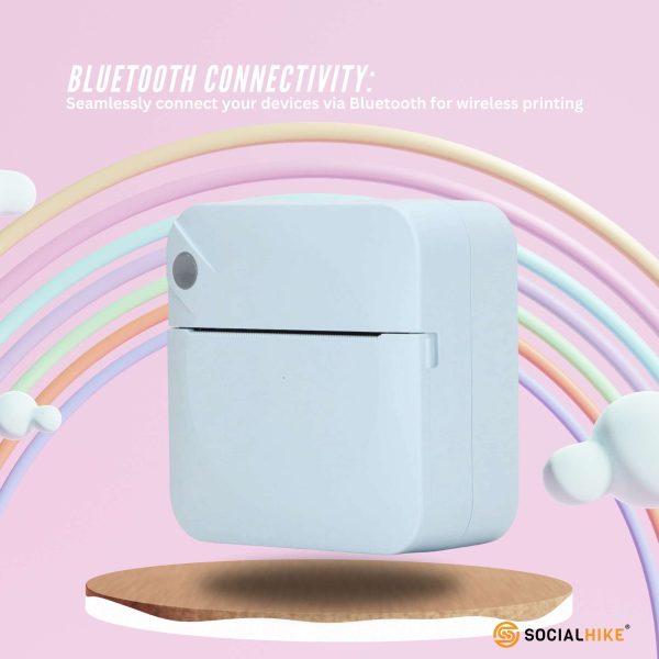 Portable Mini Printer Blue - Inkless Bluetooth Phone Pocket Thermal Printing - Image 6