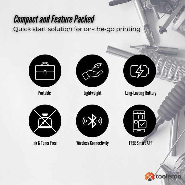 Tooleroo Portable A4 Thermal Printer White + Tattoo Stencil Paper Kit - Wireless - Image 5