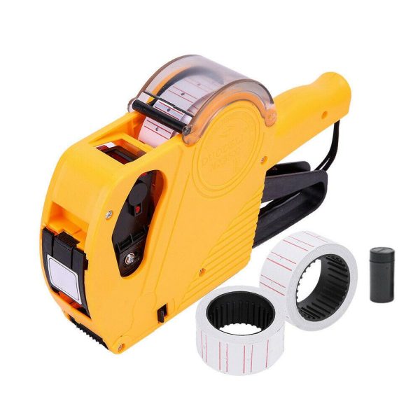 Price Tag Gun Labeller Pricing with 2 Rolls Labels and Inks Roller Machine Kit Red - Image 5