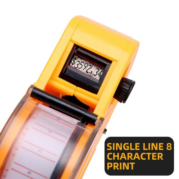 Price Tag Gun Labeller Pricing with 2 Rolls Labels and Inks Roller Machine Kit Red - Image 9