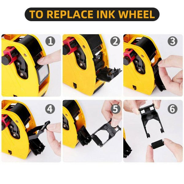 Price Tag Gun Labeller Pricing with 2 Rolls Labels and Inks Roller Machine Kit Yellow - Image 2