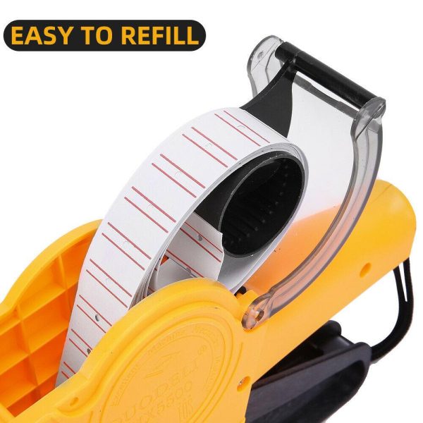 Price Tag Gun Labeller Pricing with 2 Rolls Labels and Inks Roller Machine Kit Yellow - Image 7