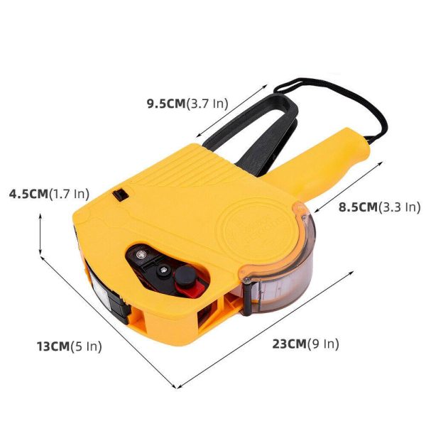 Price Tag Gun Labeller Pricing with 2 Rolls Labels and Inks Roller Machine Kit Yellow - Image 9