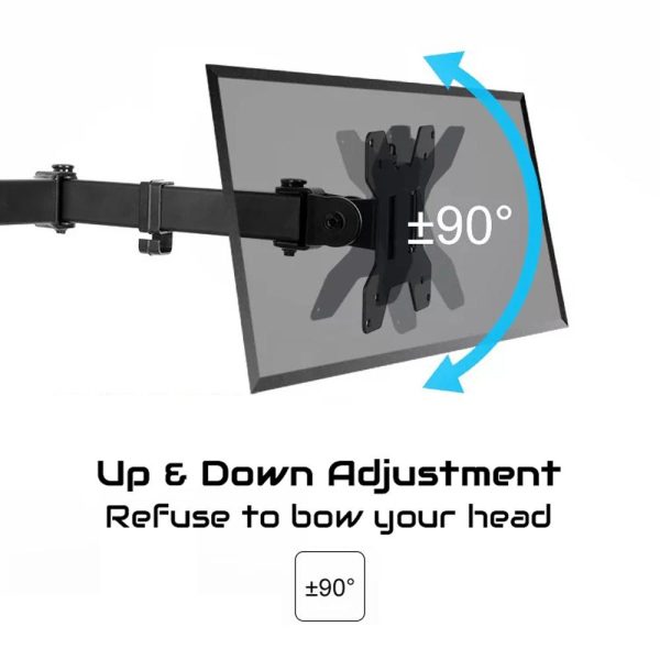 Monitor Stand Arm Dual HD LED TV Freestanding Mount Holder 2 Arm Display Desk Bracket - Image 7