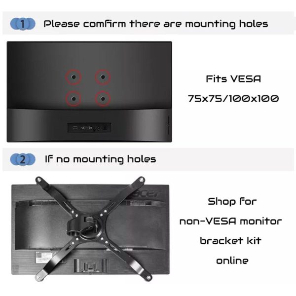 Monitor Stand Arm Dual HD LED TV Freestanding Mount Holder 2 Arm Display Desk Bracket - Image 11