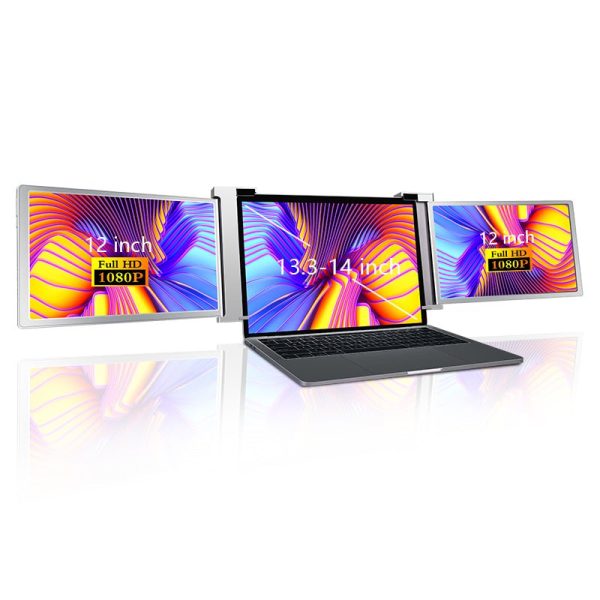 11.9 Inch Triple Portable Monitor 2022 FOPO 1080P FHD IPS Attachable Triple Monitor Extender, Triple Screen for Laptop of 13"-16" Compatible with Windows/Mac/Switch/Xbox Connect with USB-C/HDMI - Image 13