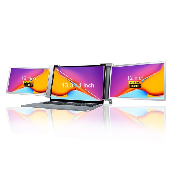 11.9 Inch Triple Portable Monitor 2022 FOPO 1080P FHD IPS Attachable Triple Monitor Extender, Triple Screen for Laptop of 13"-16" Compatible with Windows/Mac/Switch/Xbox Connect with USB-C/HDMI - Image 14