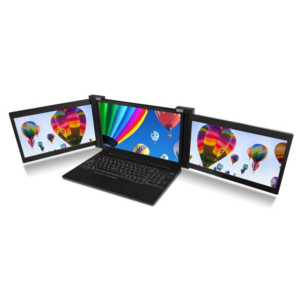 Dual Portable Triple Fold 1080P IPS FHD Monitor Screen Extender For Laptop 13.3" Grey - Image 8
