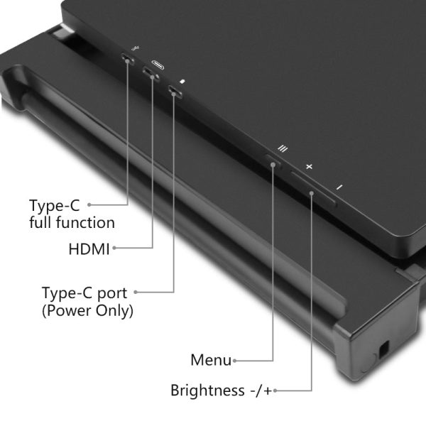 Dual Portable Triple Fold 1080P IPS FHD Monitor Screen Extender For Laptop 15 Grey" - Image 4