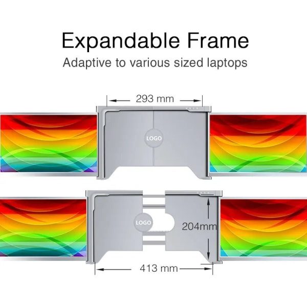 13.3 Inch FOPO Triple Portable Monitor 1080P FHD IPS Triple Monitor Laptop Screen Extender for 13.3"-17.3" Laptops - Image 10