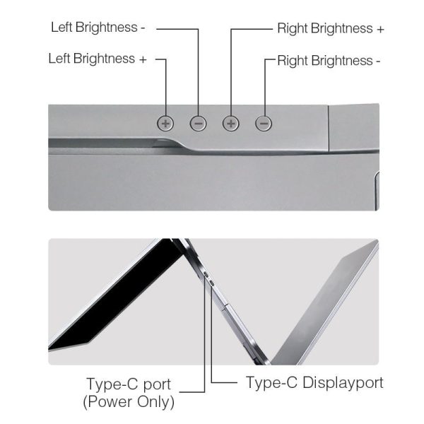 14 Inch FOPO Triple Portable Monitor 1080P FHD IPS Triple Monitor Laptop Screen Extender for 15"-17" Laptops - Image 12