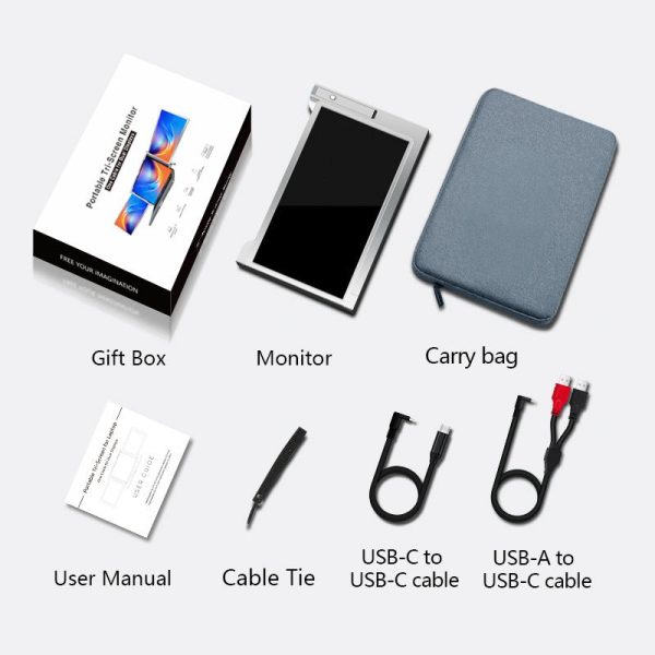 14 Inch FOPO Triple Portable Monitor 1080P FHD IPS Triple Monitor Laptop Screen Extender for 15"-17" Laptops - Image 13
