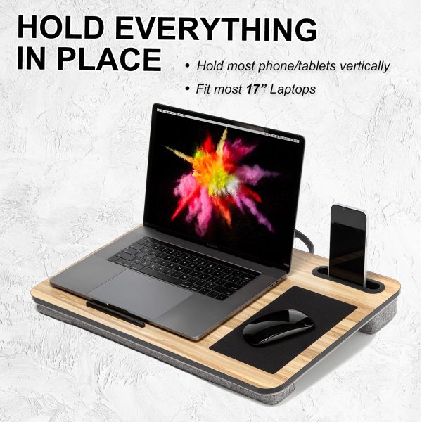 Lap Desk Laptop Stand Phone Tablet Holder Mousepad Cushioned Lapdesk ACACIA MAPLE - Image 8