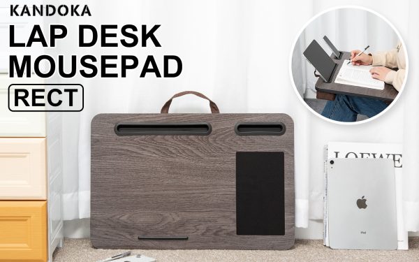 Lap Desk Laptop Stand Phone Tablet Holder Mousepad Cushioned Lapdesk IRON GREY OAK - Image 2