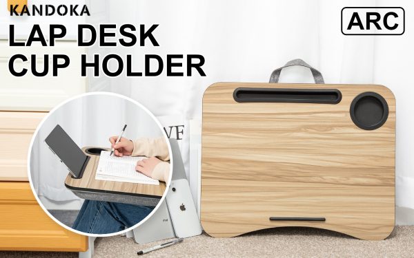 Lap Desk Laptop Stand Phone Tablet Cup Holder Cushioned Lapdesk Arc ACACIA MAPLE - Image 2