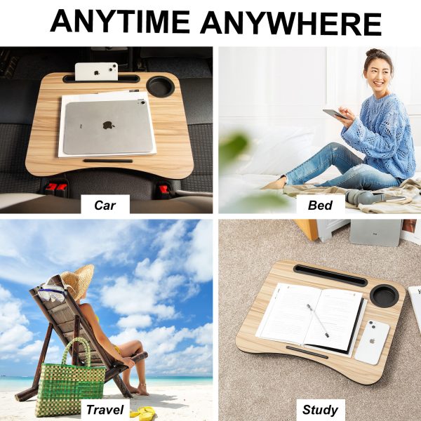 Lap Desk Laptop Stand Phone Tablet Cup Holder Cushioned Lapdesk Arc ACACIA MAPLE - Image 6