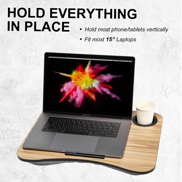 Lap Desk Laptop Stand Phone Tablet Cup Holder Cushioned Lapdesk Arc ACACIA MAPLE - Image 8
