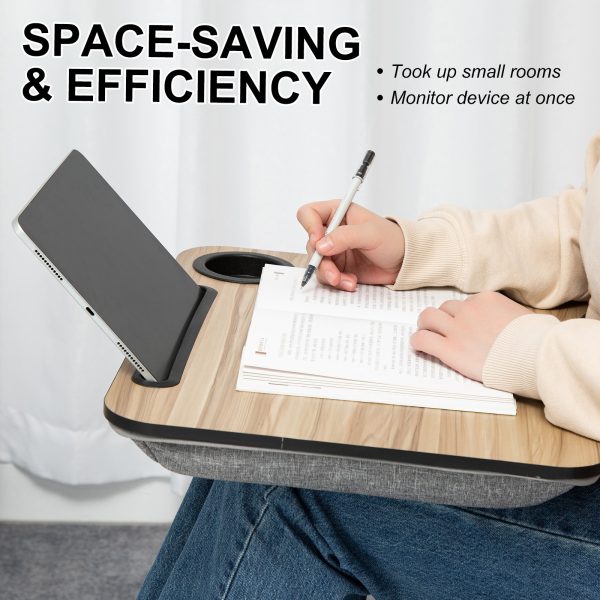 Lap Desk Laptop Stand Phone Tablet Cup Holder Cushioned Lapdesk Arc ACACIA MAPLE - Image 10
