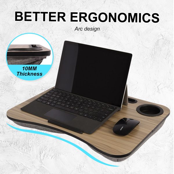 Lap Desk Laptop Stand Phone Tablet Cup Holder Cushioned Lapdesk Arc ACACIA MAPLE - Image 11