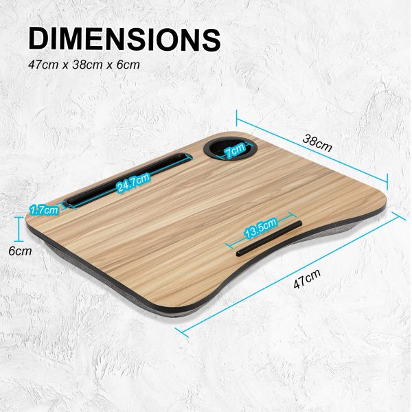 Lap Desk Laptop Stand Phone Tablet Cup Holder Cushioned Lapdesk Arc ACACIA MAPLE - Image 12