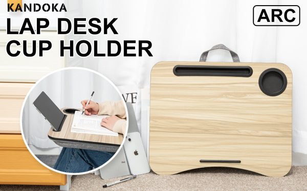 Lap Desk Laptop Stand Phone Tablet Cup Holder Cushioned Lapdesk Arc YELLOW CEDAR - Image 2