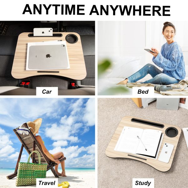 Lap Desk Laptop Stand Phone Tablet Cup Holder Cushioned Lapdesk Arc YELLOW CEDAR - Image 6