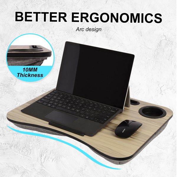 Lap Desk Laptop Stand Phone Tablet Cup Holder Cushioned Lapdesk Arc YELLOW CEDAR - Image 11