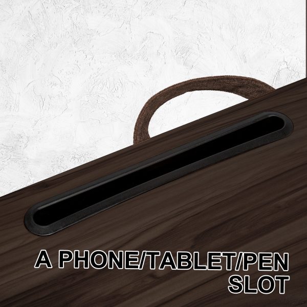 Lap Desk Laptop Stand Phone Tablet Cup Holder Cushioned Lapdesk Arc IRON GREY OAK - Image 4