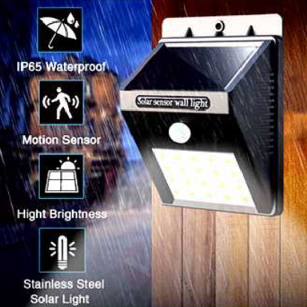 2X Solar Sensor LED Light Outdoor PIR Motion Wall Lights Waterproof - Image 3
