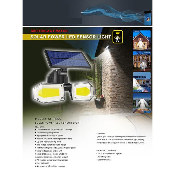 2X Sansai Solar Power LED Sensor Light - Image 4
