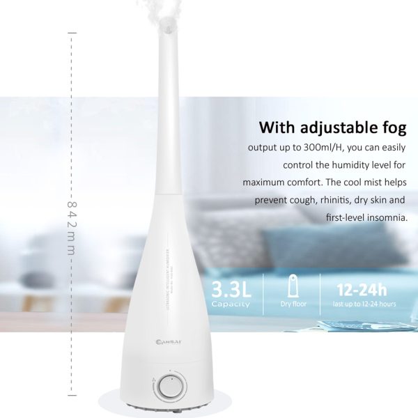 2X SANSAI Air Humidifier Ultrasonic Cool Mist 3.3L WHITE - Image 4