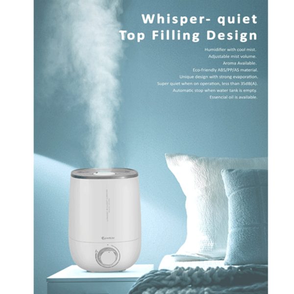 SANSAI Air Humidifier Ultrasonic Cool Mist 4.8L WHITE - Image 2