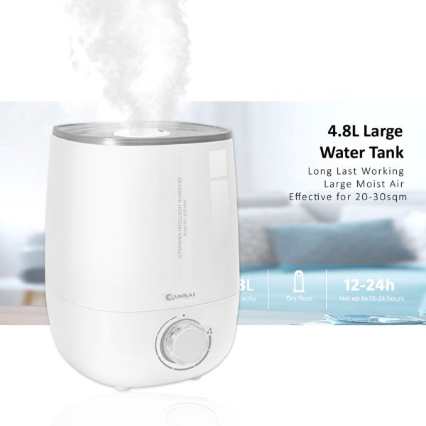 SANSAI Air Humidifier Ultrasonic Cool Mist 4.8L WHITE - Image 3