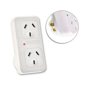 2X Sansai Powerpoint Surge Protector Adaptor Double Vertical - Image 1