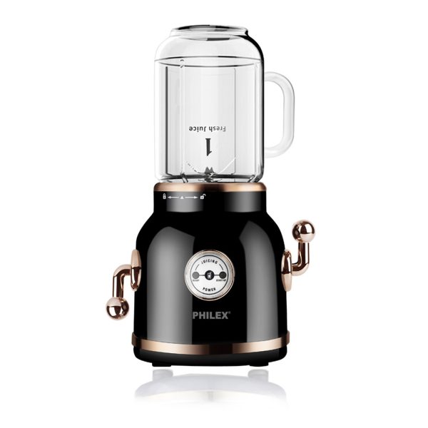 PHILEX Electric Blender Juice Smoothie Ice Mixer Retro 600ml + 2 Cups BLACK - Image 5