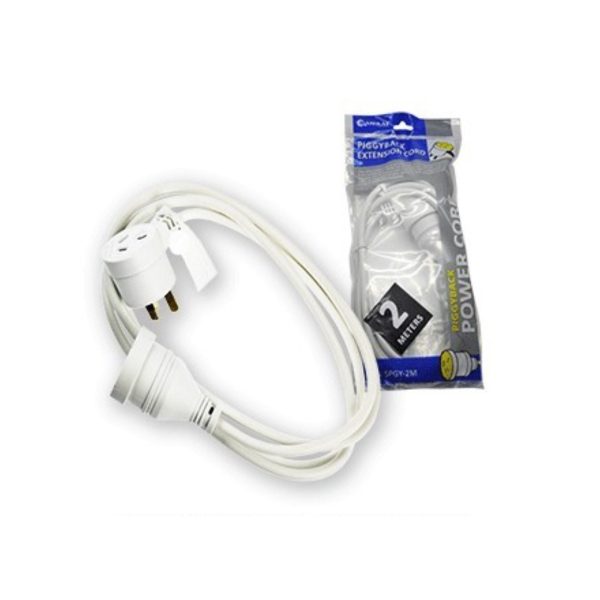 2X Sansai Piggy Back Extension Cord 2 Meters - Image 2