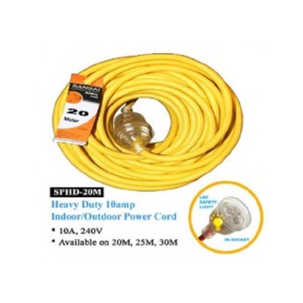 2X Sansai Heavy Duty Indoor/Outdoor Extension Cord 20 Meters - Image 3