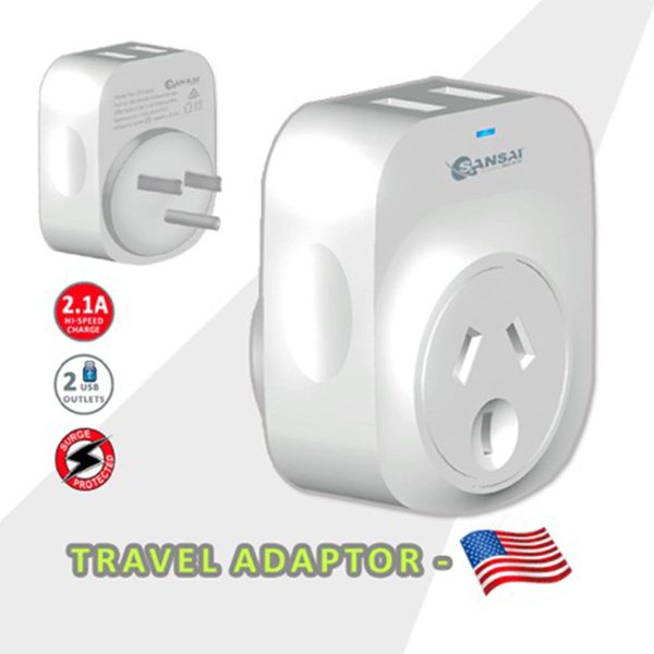 Sansai Travel Adaptor 2 X USB - USA - Image 3