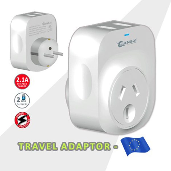 Sansai Travel Adaptor 2 X USB - Europe - Image 3